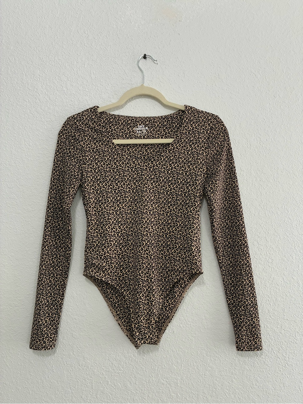 Leopard Print Long Sleeve Bodysuit - Brown